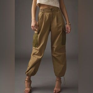 By Anthropologie Parachute Pants 27 4 green khaki Neutral jogger cargo cotton